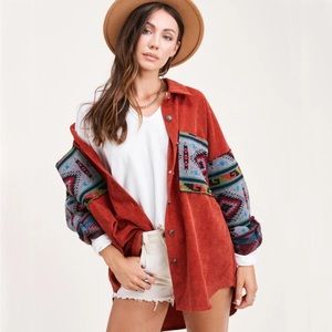 Women's Red Patterned Jacket